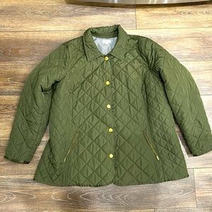 Army Green Crown and Ivy Quilted Jacket - Size 3X